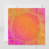 Invitation Rose Fuchsia Orange Doré Indien Mariage Mandala (Dos)