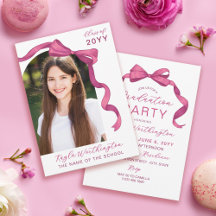 Rose Fuchsia Pink Bow Arch Photo Graduation