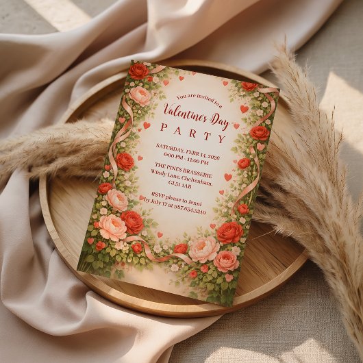 Invitation Rose Garden Valentine Party