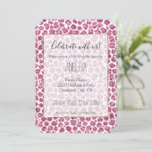 Invitation Rose girly blanc pailleté imprimé léopard   (Debout devant)