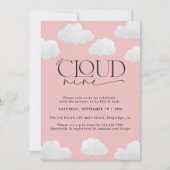 Invitation Rose Girly nuage neuf douche moderne design (Devant)