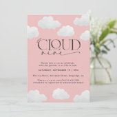 Invitation Rose Girly nuage neuf douche moderne design (Debout devant)