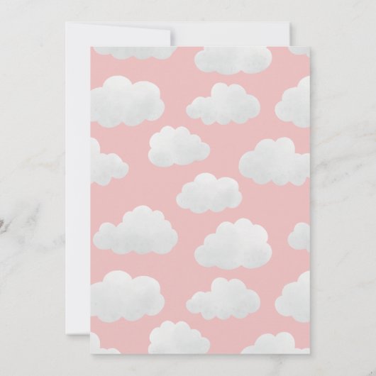 Invitation Rose Girly nuage neuf douche moderne design (Dos)