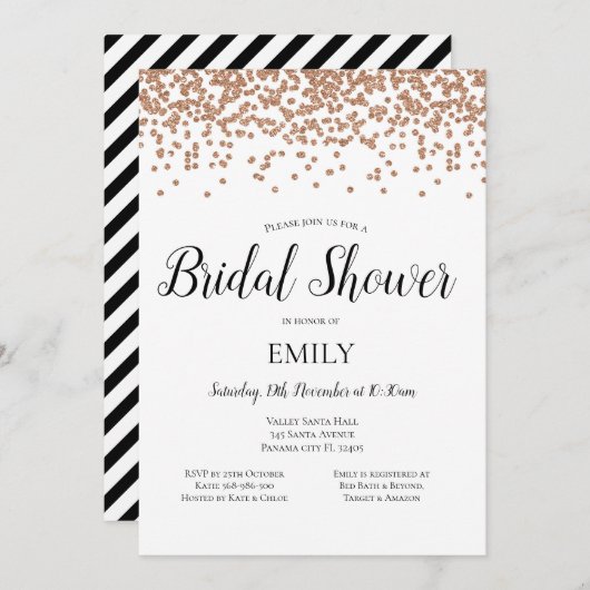 Invitation Rose Gold (Devant / Derrière)