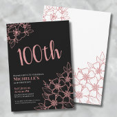 Invitation Rose Gold 100e fête d'anniversaire