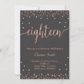 Invitation Rose Gold 18th Birthday Celebration (Devant)