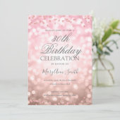 Invitation Rose Gold 30e anniversaire Parties scintillant Con (Debout devant)