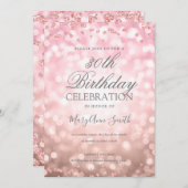 Invitation Rose Gold 30e anniversaire Parties scintillant Con (Devant / Derrière)