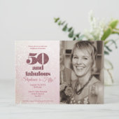 Invitation Rose Gold 50 et fabuleux Elégant Cinquante Anniver (Debout devant)