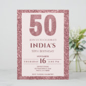 Invitation Rose Gold 50e anniversaire (Debout devant)