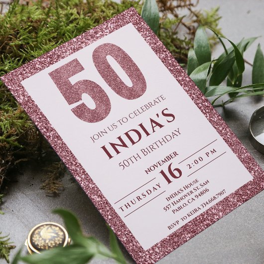 Invitation Rose Gold 50e anniversaire