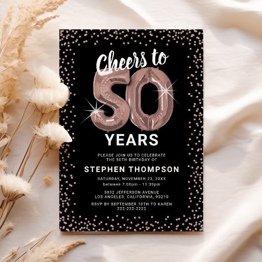 Invitation Rose Gold 50e Anniversaire