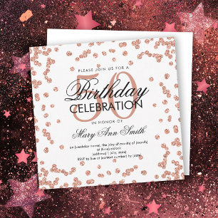 Invitation Rose Gold 50e anniversaire Parties scintillant Con