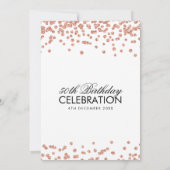 Invitation Rose Gold 50e anniversaire Parties scintillant de (Dos)