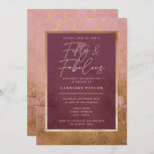 Invitation Rose Gold 50e fête d'anniversaire (Devant / Derrière)