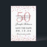 Invitation Rose Gold 50th Birthday Party Enregistrer la date<br><div class="desc">Elégant design "50th Birthday Party" avec faux confettis de parties scintillant & détails texte. Facile à utiliser et facile à personnaliser. Commandez aujourd'hui !</div>