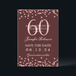Invitation Rose Gold 60th Birthday Enregistrer la date Bourgo<br><div class="desc">Elégant design "60th Birthday Party" avec faux confettis de parties scintillant & détails texte. Facile à utiliser et facile à personnaliser. Commandez aujourd'hui !</div>