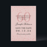 Invitation Rose Gold 60th Birthday Save Date Détails Blush<br><div class="desc">Elégant design "60th Birthday Party" avec faux confettis de parties scintillant & détails texte. Facile à utiliser et facile à personnaliser. Commandez aujourd'hui !</div>