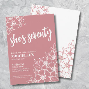 Invitation Rose Gold 70e fête d'anniversaire