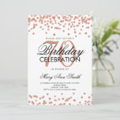 Invitation Rose Gold 70th Birthday Party Parties scintillant  (Debout devant)