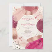 Invitation Rose Gold Abstract Girly Galentine’s Day Party (Devant)