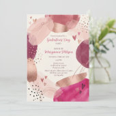 Invitation Rose Gold Abstract Girly Galentine’s Day Party (Debout devant)