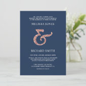 Invitation Rose Gold Ampersand Mariage (Debout devant)