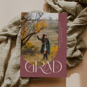 Invitation Rose Gold Arch Moderne minimaliste photo Graduatio