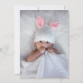 Invitation Rose Gold Argent Metallic & Perles Baptême (Dos)