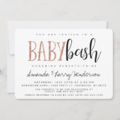Invitation Rose Gold Baby Bash, Baby shower Couples (Devant)