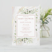 Invitation Rose Gold Baby Girl Douche | Saupoudrer (Debout devant)