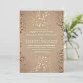 Invitation Rose Gold Baby's Breath Floral Engagement Party (Debout devant)
