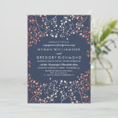 Invitation Rose Gold Baby's Breath Floral Engagement Party (Debout devant)