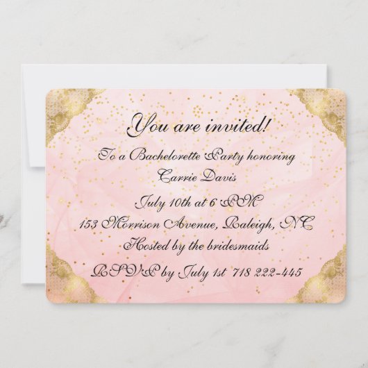 Invitation Rose Gold Bachelorette (Devant)