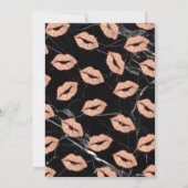 Invitation Rose Gold Bachelorette Party Kiss avec marbre (Dos)