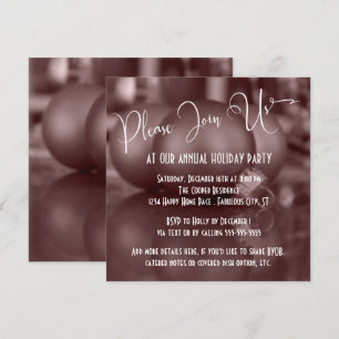 Invitation Rose Gold Ball Ornaments Photo, Holiday Party