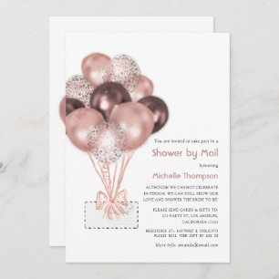 Invitation Rose Gold Balloon Baby ou Fête des mariées par la