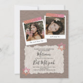Invitation rose  Gold, Bat mitzvah de scrapbook be (Devant)