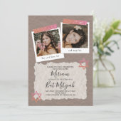 Invitation rose  Gold, Bat mitzvah de scrapbook be (Debout devant)