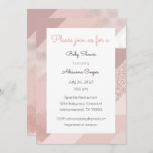 Invitation Rose Gold, Bébé, Mariage, Dîner (Devant / Derrière)