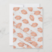 Invitation Rose Gold Birtdhay Party baiser lèvres sur marbre (Dos)