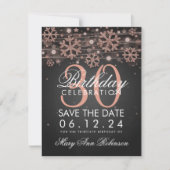Invitation Rose Gold Black 30e anniversaire Date de sauvegard (Devant)