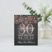 Invitation Rose Gold Black 30e anniversaire Date de sauvegard (Debout devant)