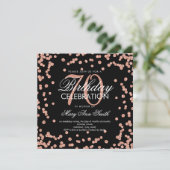 Invitation Rose Gold Black 70e anniversaire Parties scintilla (Debout devant)
