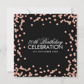 Invitation Rose Gold Black 70e anniversaire Parties scintilla (Dos)
