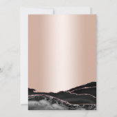 Invitation Rose Gold Black Agate Marbre 21e anniversaire (Dos)