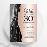 Invitation Rose Gold Black Agate Surprise 30e anniversaire<br><div class="desc">L'agate d'or noir et rose surprend l'invitation de fête de 30e anniversaire. Design élégant et moderne avec agate marbre arrière - plan, faux rose de parties scintillant or et typographie script de police. Carte invitation branchée parfaite pour une célébration anniversaire féminine élégante. Invitations Zazzle imprimées ou téléchargement instantané modèle imprimable...</div>