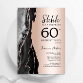 Invitation Rose Gold Black Agate Surprise 60e anniversaire