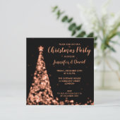 Invitation Rose Gold & Black Christmas Holiday Party (Debout devant)