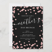 Invitation Rose Gold Black Fête des Mères Brunch  (Devant)